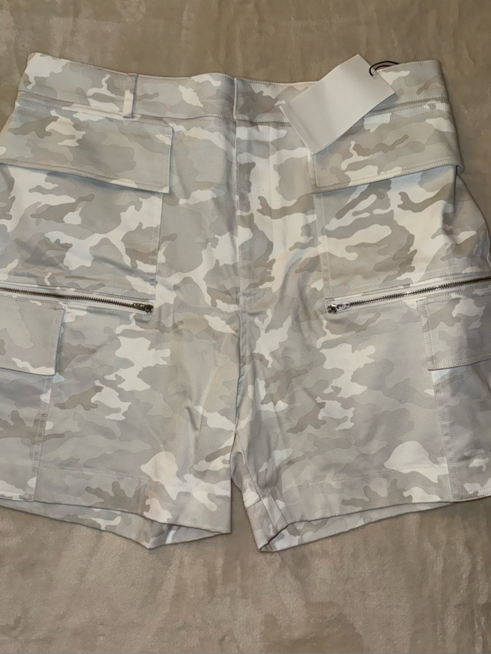 1017 ALYX 9SM Light Gray & White Camo Cargo Shorts